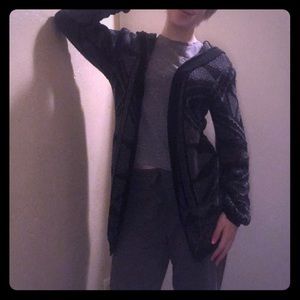 Hooded Patterned Cardigan